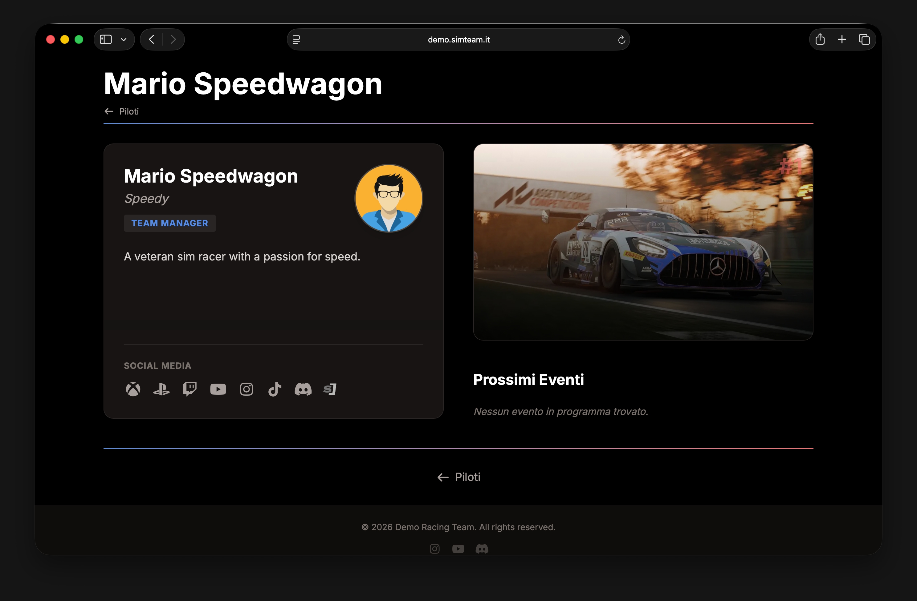 Driver Profile Screenshot